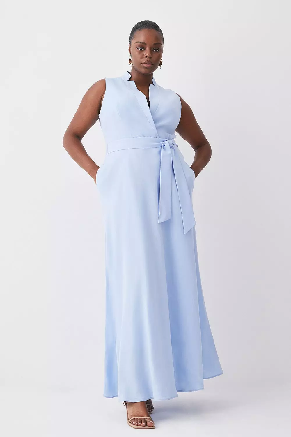 Tie wrap 2025 around midi dress